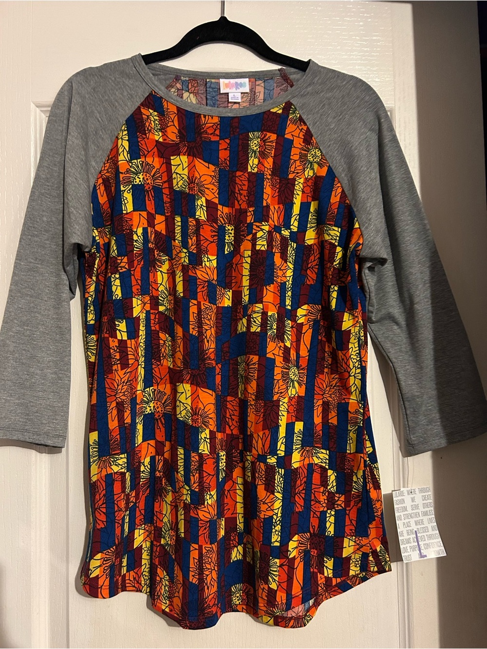 LuLaRoe Randy Top Sunflower🌻 Floral Raglan Tunic Large